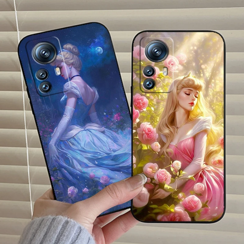 Princess Cinderella Ella For Xiaomi Mi 14 13T 13 12T 12 11T 11i 11 10T 10 Pro Lite Ultra 5G Black Cover Phone Case image 3