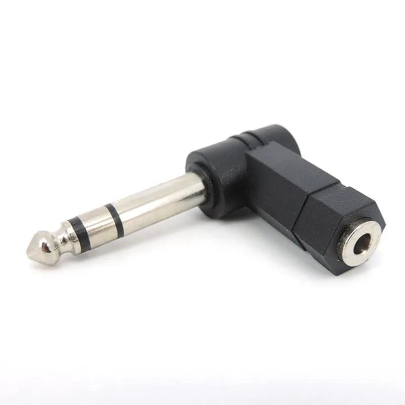 L Type 3.5mm Female Jack to 6.35mm 6.5 Male Jack Right Angled Cable Converter Connector Plug Headphone Sound Adapter U26