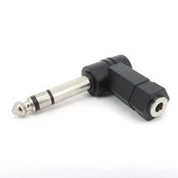 L Type 3.5mm Female Jack to 6.35mm 6.5 Male Jack Right Angled Cable Converter Connector Plug Headphone Sound Adapter U26