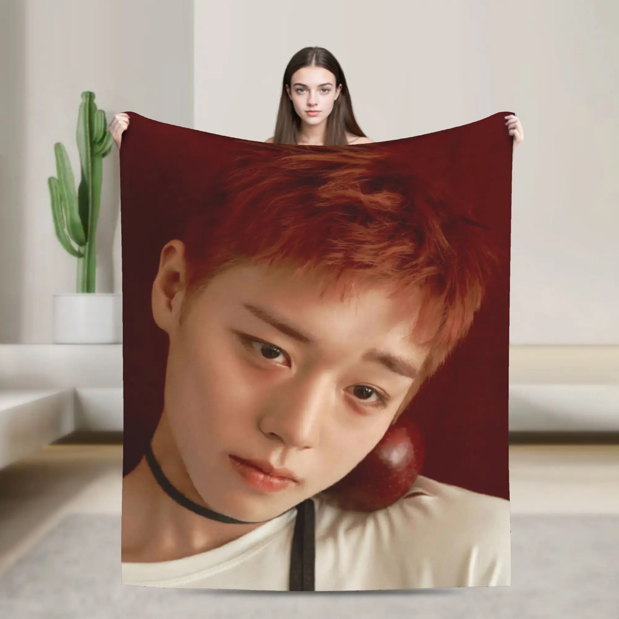 P-Park Ji-hoons Actors  Plush Blankets Funny Throw Blankets for  Sofa Bedding Lounge 150*125cm Quilt,