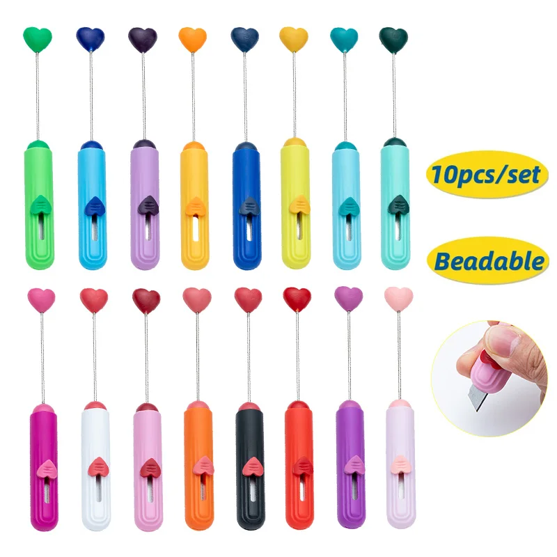 

10 шт., универсальный нож «сделай сам», расшитый бисером, портативный экспресс-нож, сделай сам, руководство, студенческая офисная резка бумаги, ручные ножи