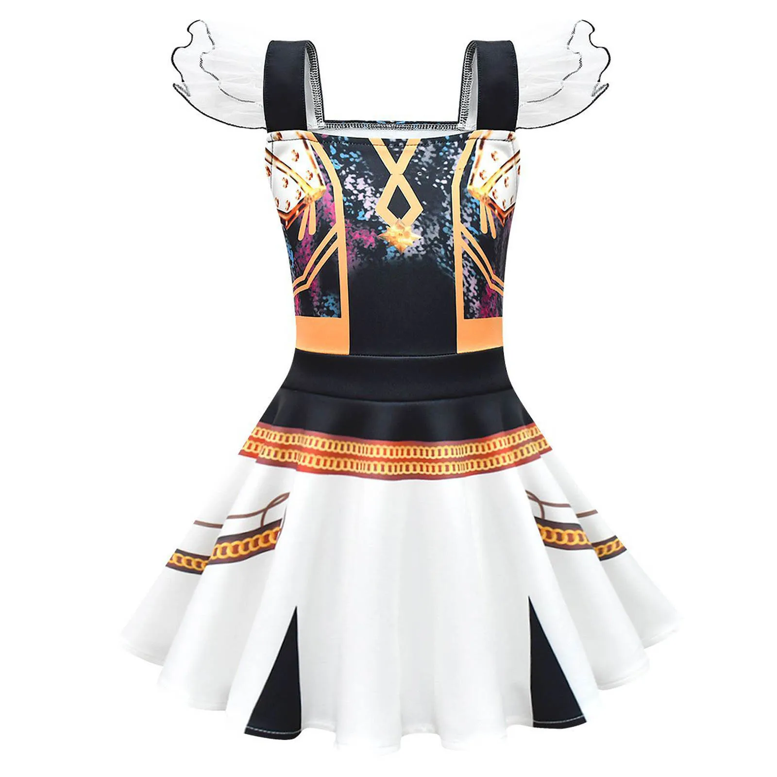 

Костюм певицы в стиле аниме для девочек, милое платье трапециевидной формы с летающими рукавами и рюшами для певцов, лидер, сценическая танцевальная одежда