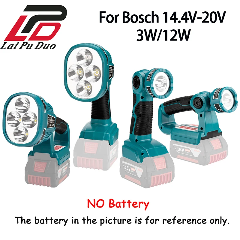 

Indoor and Outdoor 3W/12W Portable Tool Light Illuminator Used for Bosch 14.4V-20V Li-ion Battery BAT609G/BAT609/BAT618