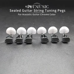 6PC Guitar String Tuning Pegs Key Tuner Machine Head with White Pearl for Electric Guitar Chrome