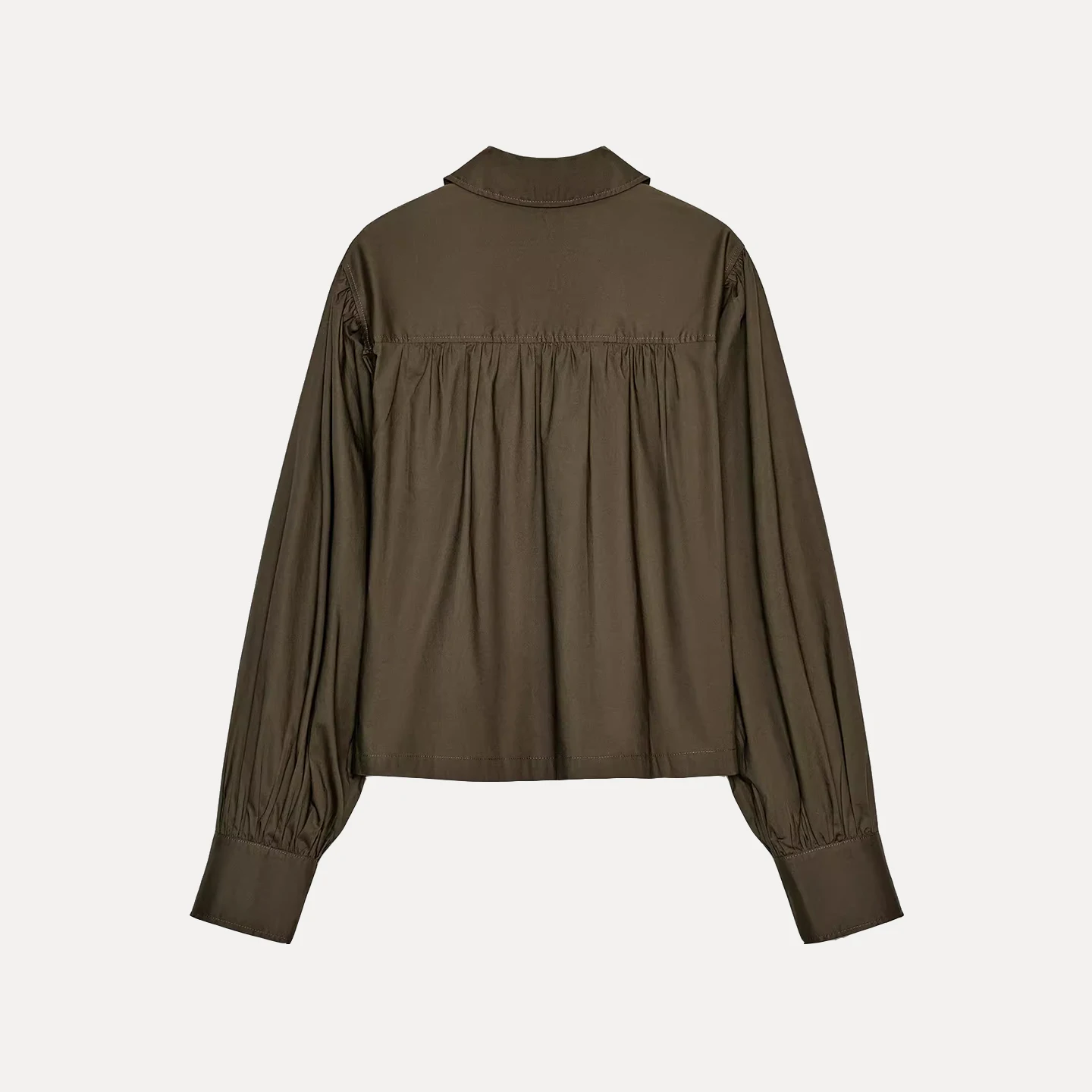 Faionable Bubble Sve irt Women's Sle Versatile 2025 Winter New Arrival Loose Fit Long Sve irt for Teen Girls