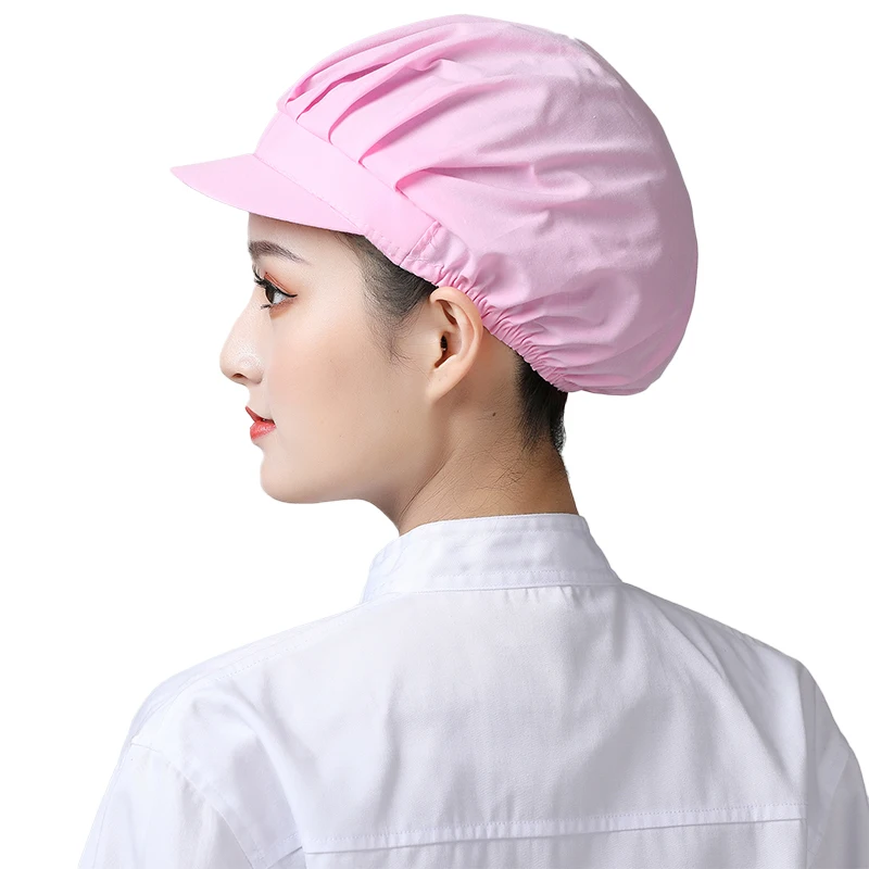 3pcs Food Work Hat Chef Cooking Hygienic Cap Kitchen Smoke-proof Dust Caps Catering Baking Elastic Hair Cap for Factory Workshop