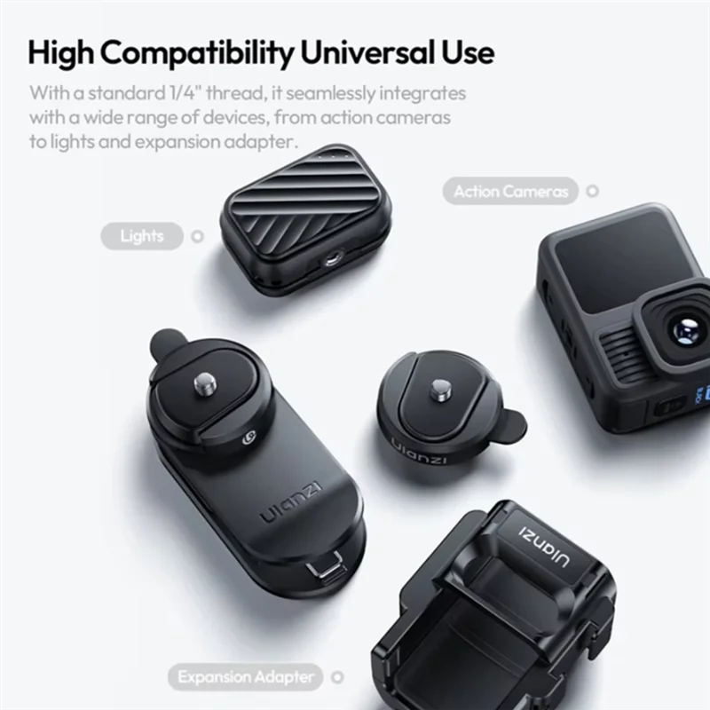 Ulanzi For Outdoor Travel Photography Action Camera Adapter Quick-Release Basic Kit With Backpack Clip 1/4 Inch Thread CK02