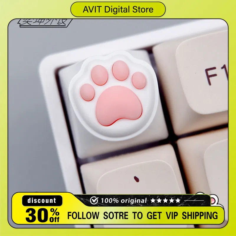 Soft Cat Paw Silicone Keyboard Keycap for DIY Backlit Keycaps for Pc Gaming Classic ABS Key Cap Suit Suit ESC Gifts