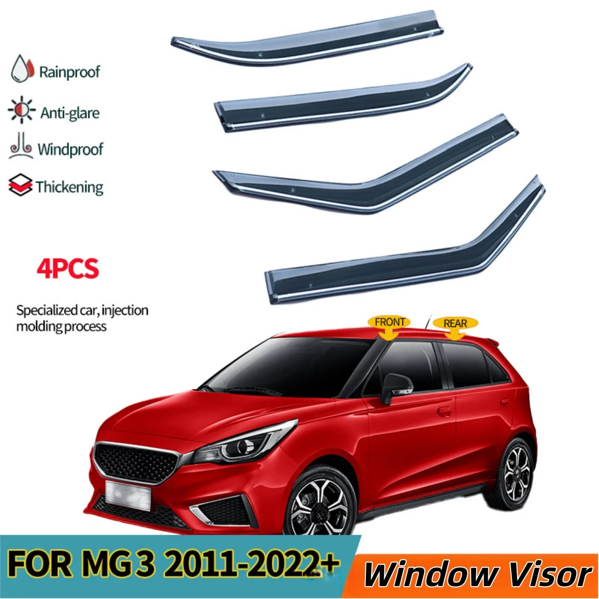 High Quality PC 3M Tape Lossless Install Window Visor For MG3  MG 3 2011-2022 Ventilation Anti-glare Wind Deflectors Rain Guards