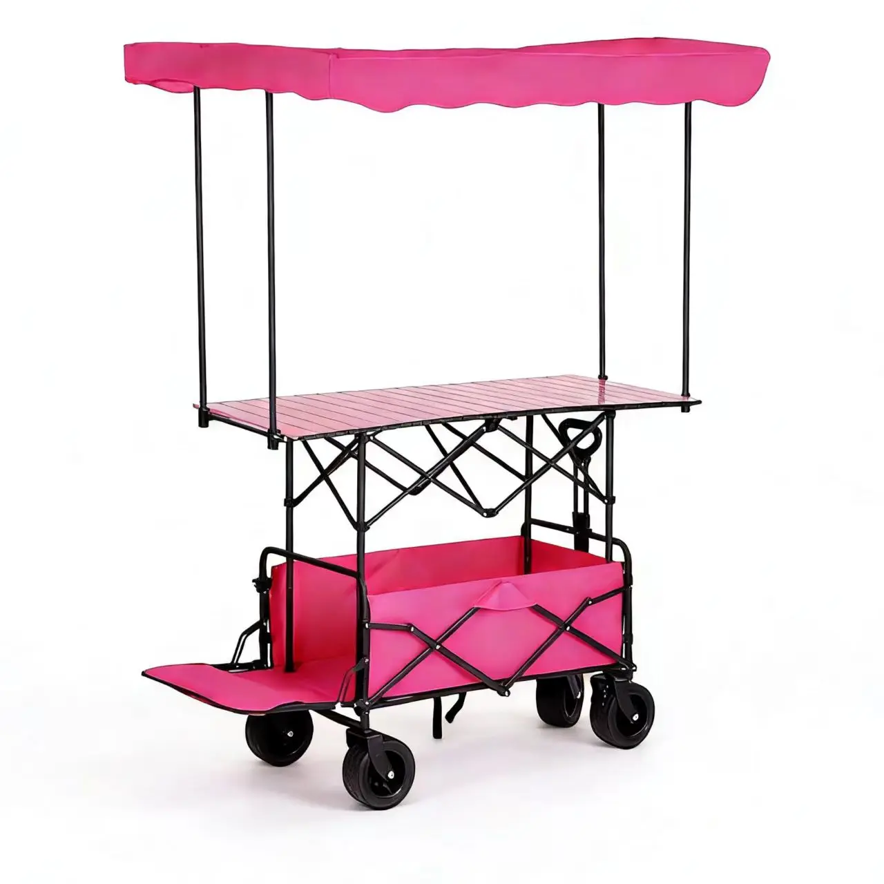 

Multi Purpose Folding Wagon Cart 150L Large Capacity Removable Table Sun Shade for Camping Shopping Street Vendingpromote sales
