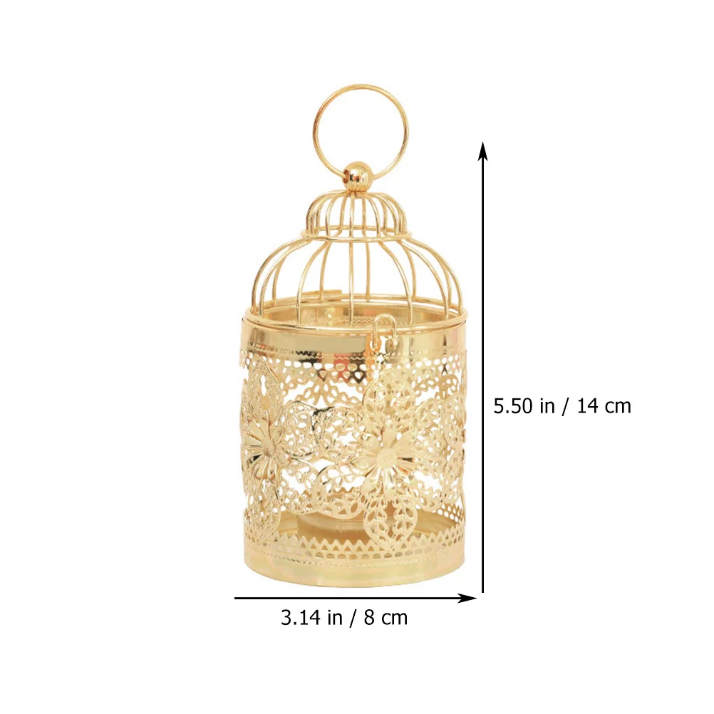 

1pc Birdcage Candlestick Golden Plated Desktop Decor For Home Wedding Christmas Candlelight Dinner Decorative Candleholder
