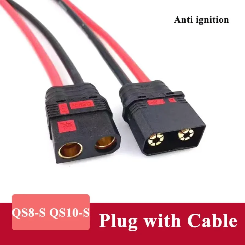 Anti-sparking QS8-S QS10-S Connector Cable Model Airplane Electric Motorcycle Battery Terminal Drone 6/8AWG Silicone Wire Plug