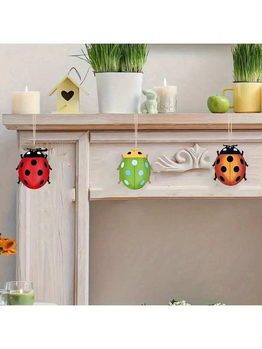 10/20 قطعة الخنفساء الخشبية DIY تصميم الربيع الصيف الديكور للرسم ، الحشرات خشبية فارغة لم تنته لوحة خشبية مستديرة O