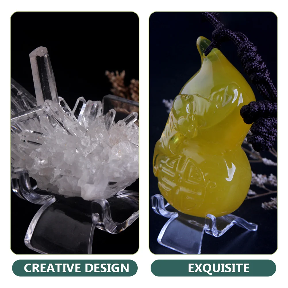 

20Pcs Acrylic Display Stands Clear Display Holder for Small Collections Mineral Agate Coral Shop Home Office