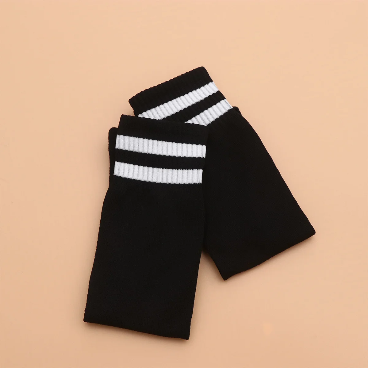 

1Pair Football Socks High Knee Breathable Stripe Black White Durable Sports Socks for Soccer Rugby Volleyball Football Stockings