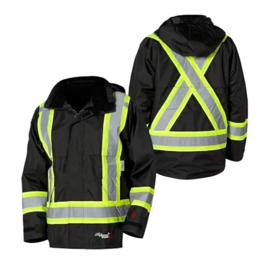 Viking Profional Journeyman 300D Rip-Stop Fire Retardant Reflective Jacket - Fire Resistant Hi Vis Jackets for Men