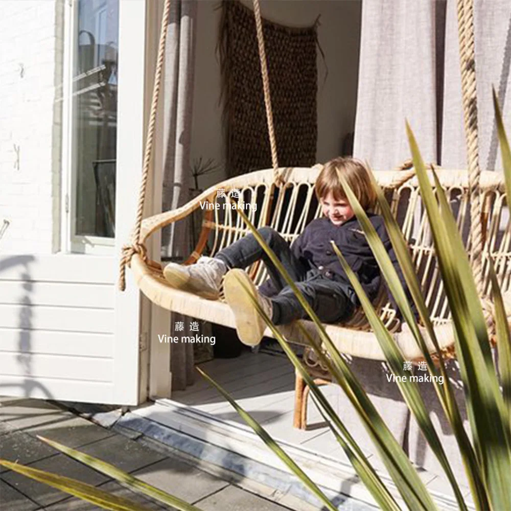 Sedia sospesa per esterni, doppio cestino sospeso, sedia in canna, letto giapponese e sedia per colazione, altalena per celebrità di Internet di Bali