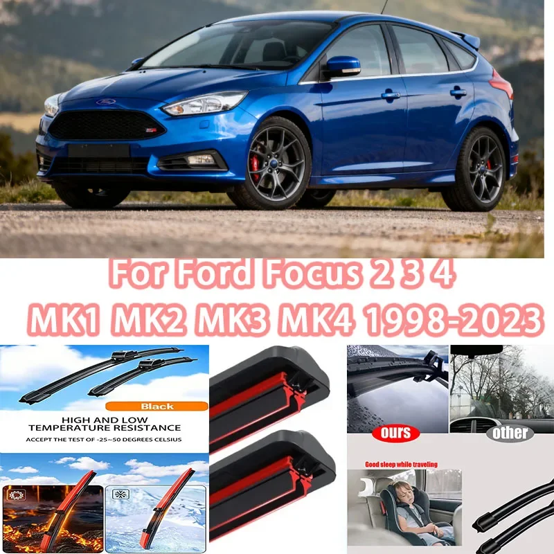 

For Ford Focus 2 3 4 MK1 MK2 MK3 MK4 1998-2023 2016 2017 2018 2019 2020 2021 2022 2pcs Front Windshield Windscreen Wiper Blades