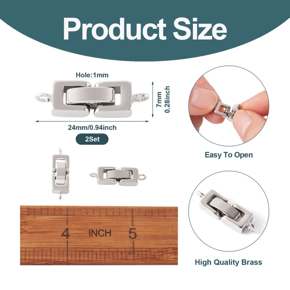 2pcs ทองเหลืองพับ Clasps 1 หลุมโลหะหัวเข็มขัด Fastener Clasps อุปกรณ์เสริมสําหรับสร้อยข้อมือ DIY เครื่องประดับทําอุปกรณ์