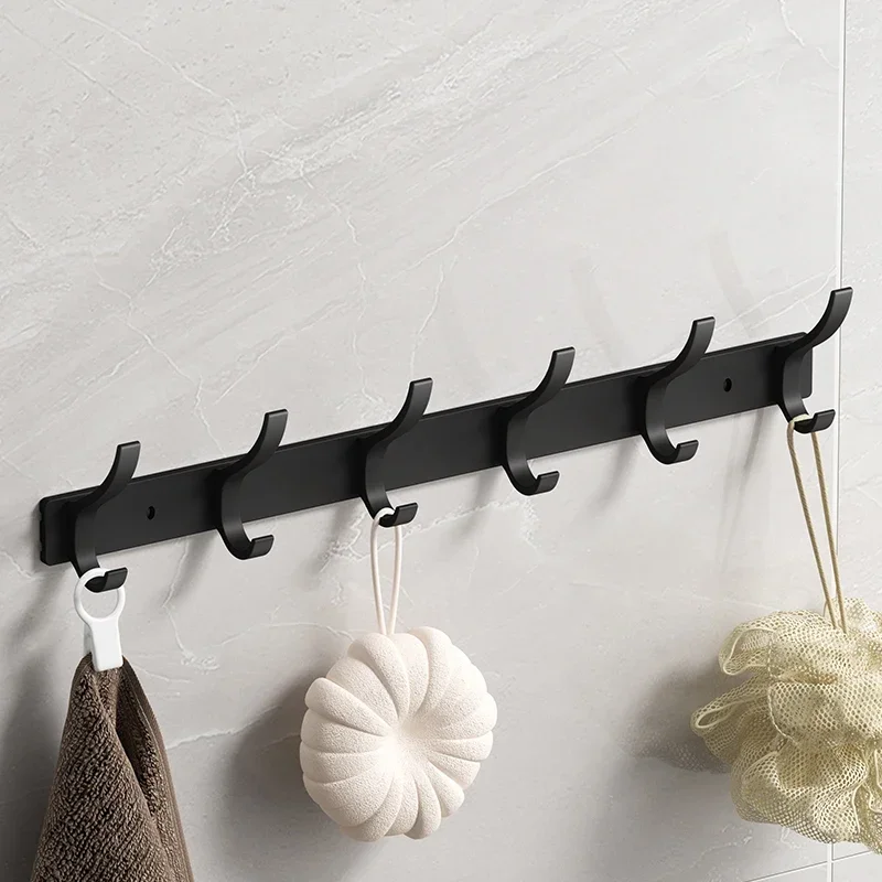 Black Robe Hooks Towel Hanger Nail Wall Rack Hooks Coat Clothes Holder for Bathroom Kitchen Accessories image 4