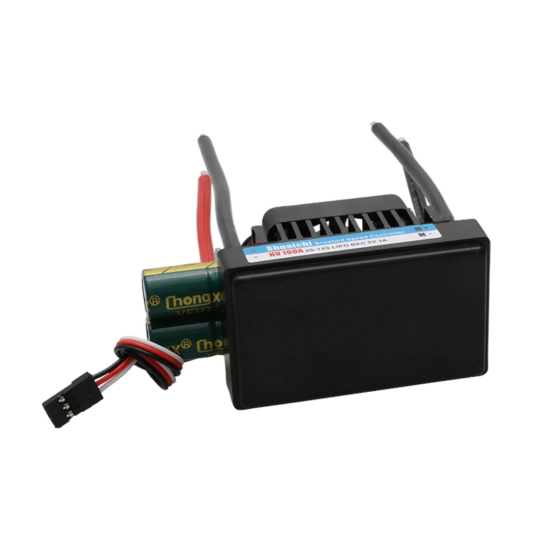 3S-12S 100A High Voltage Dual Way Brush ESC DC 12V-48V Speed Controller Air Cooling for 1/5 Hpi Baja RC Car 895 997 997 Motor