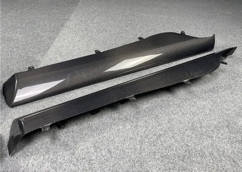 Fits For McLaren 540C 570S 570 GT Style Real Carbon Fiber Side Skirts Kit Lip Splitters Bumper Cover