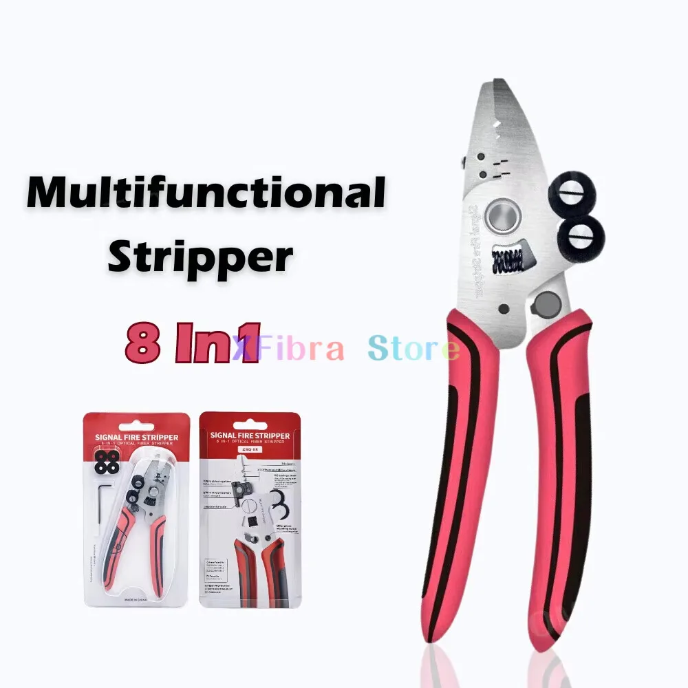 Replaceable Cleaning Cotton ZSQ-08 NEW For FTTH Signalfire 8 In1 Optical Fiber Stripper Multifunctional Optical Fiber Stripper