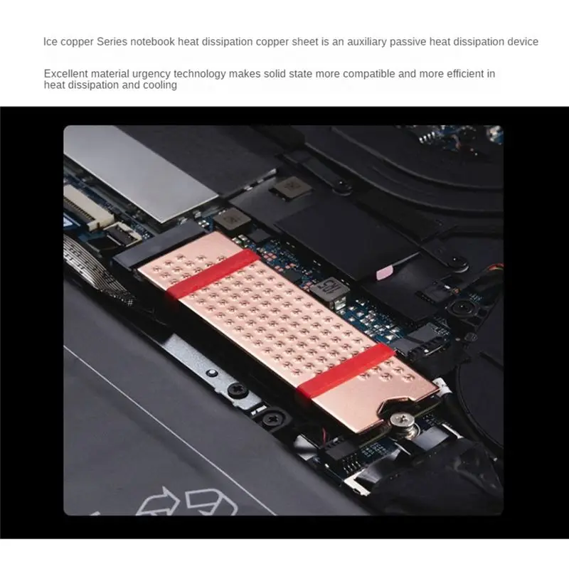 A46U M.2 NVMe SSD Heat Sink 0.8mm for M2 2280 Solid State Hard Disk Copper Heatsink with Thermal Pad Laptop SSD Radiator