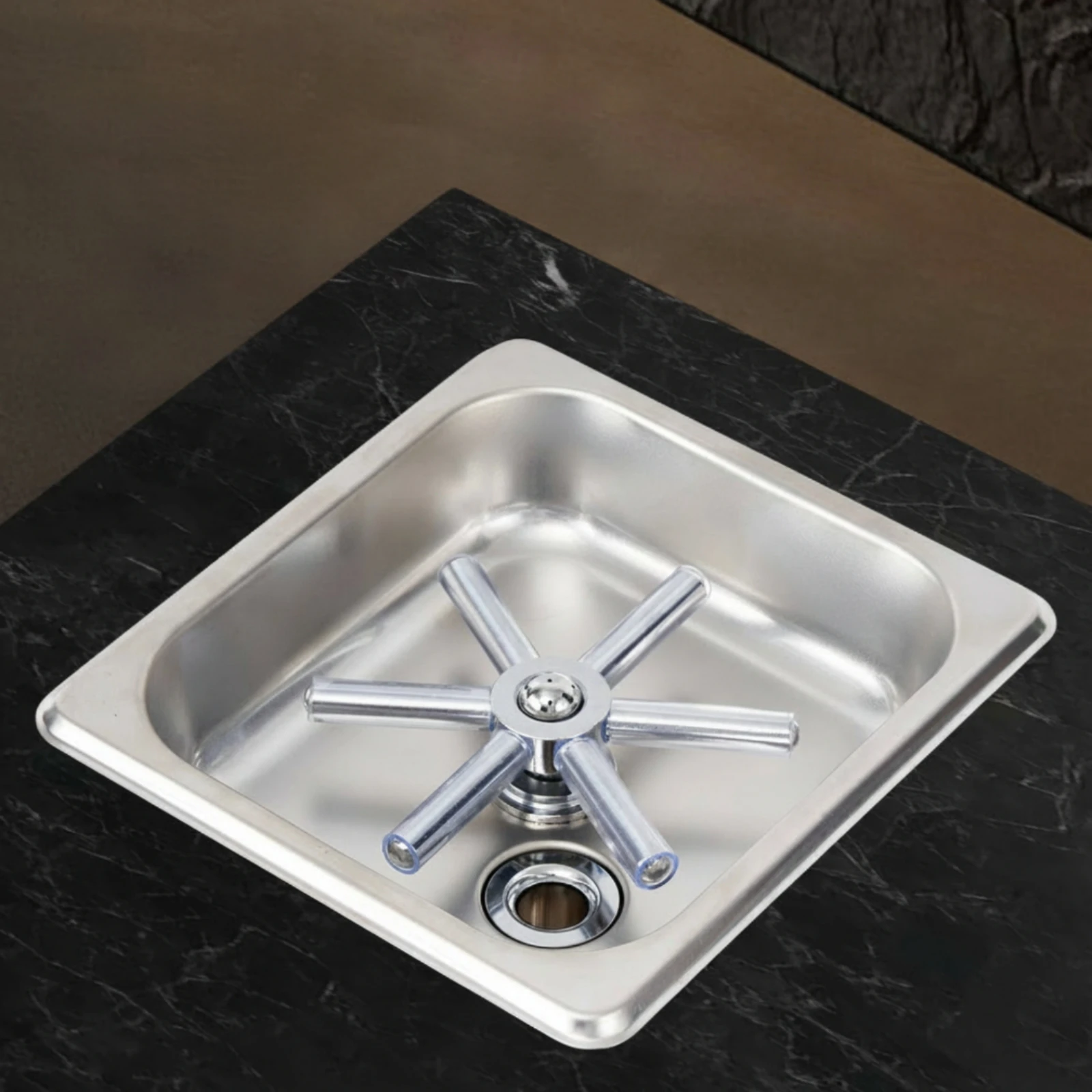 Cup Washer with Recessed Basin High-Pressure Countertop Cup Washer Bar Glass Rinser Stainless Steel Built-for Bartenders