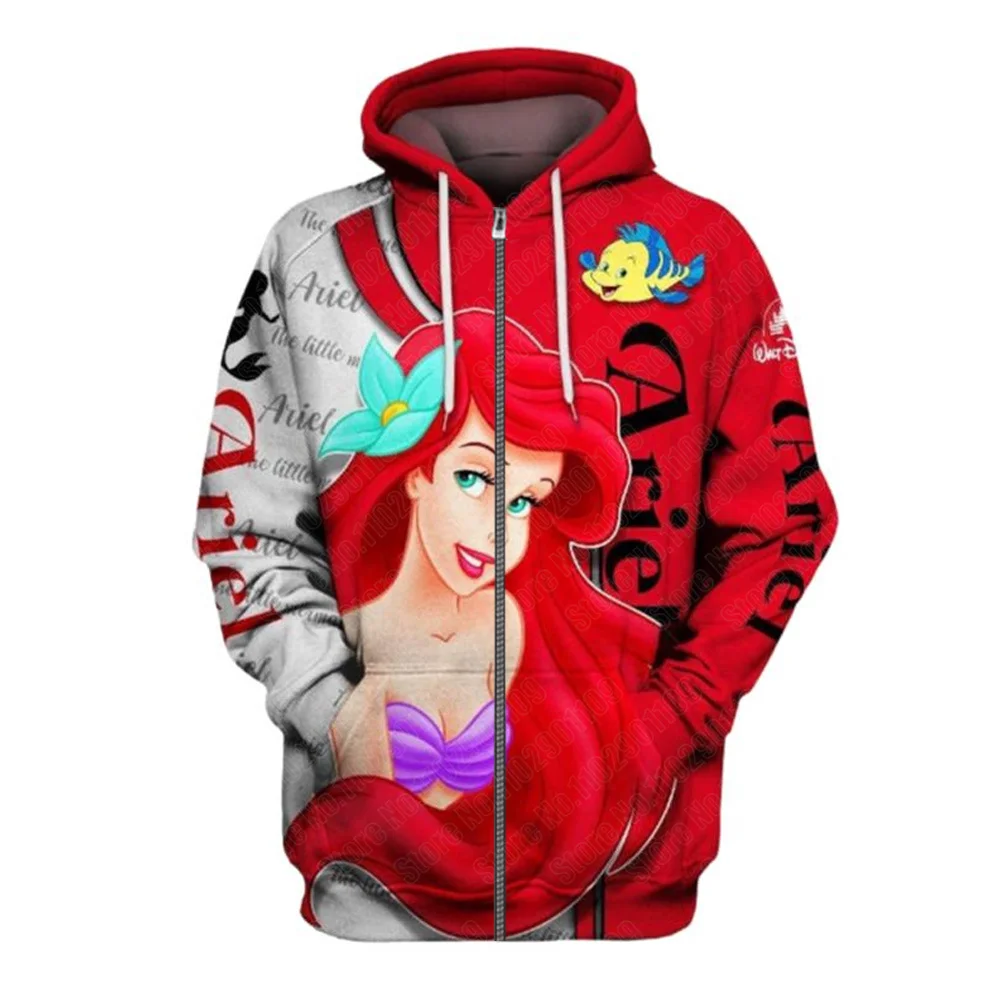 Ariel the Mermaid  cartoon men women 3D Print High quality Fleece Zipper/ Hoodies Pullover Tops dropshipping