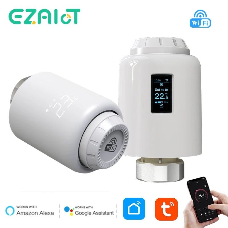 TRV WiFi Radiator Valve Smart Tuya Home Heating Thermostat Actuator Programmable Temperature Controller Alexa Google Home Voice