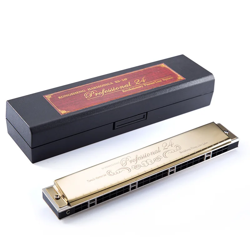 24-hole Polyphonic Harmonica Professional Play Beginners C Key Harmonica