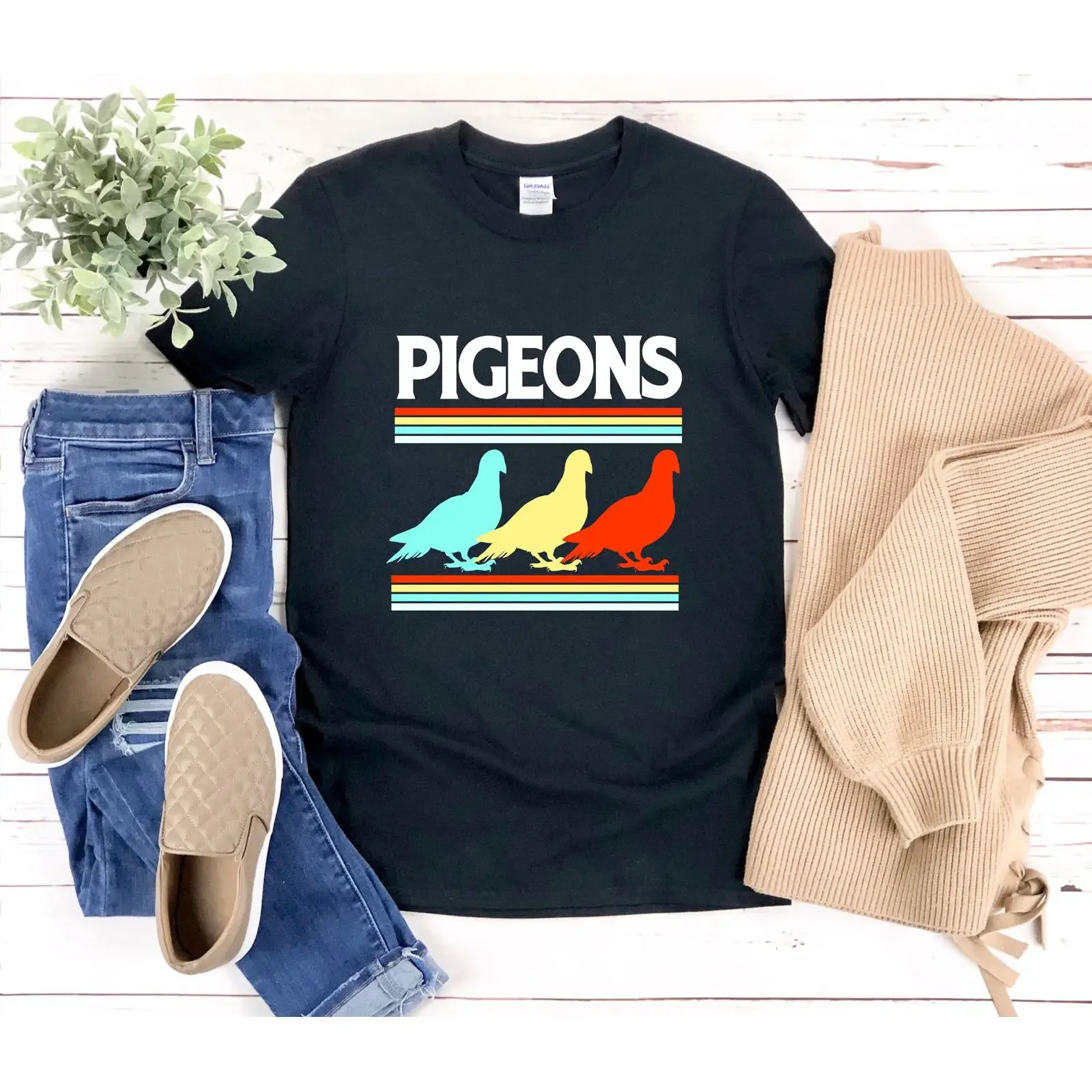 Retro Vintage Pigeons T Shirt Pigeon Lover Bird Watching Casual for Racing Squad Fans vintage Washed Versatile fashion