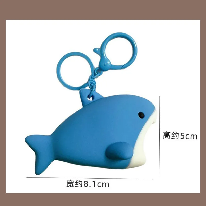 Cute Shark Squeeze Toy Keychain Funny Pop Out Animal Stress Relief Fidget Toy Kawaii Bag Pendant Key Chain for Birthday Gift