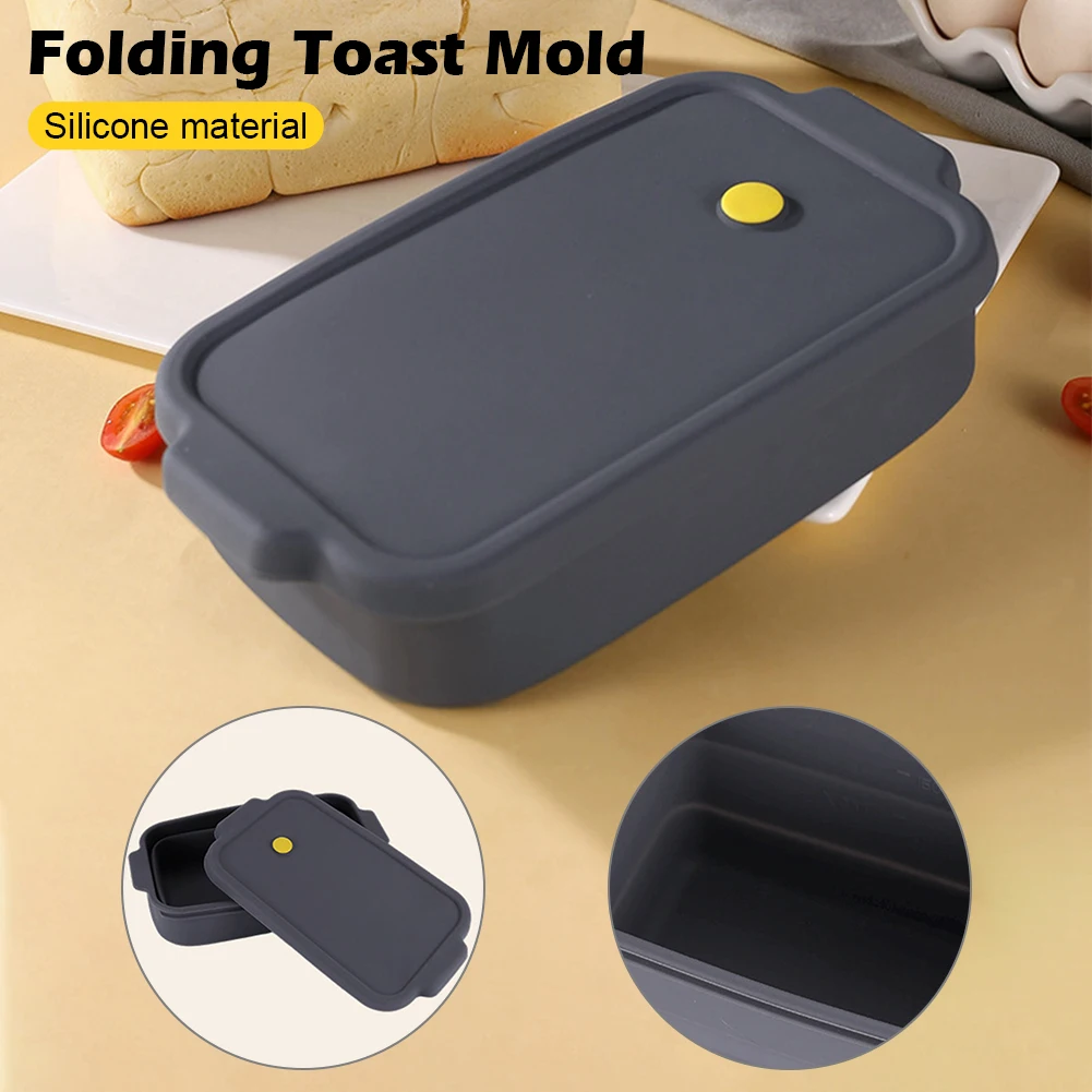 

1PC Household Silicone Folding Collapsible Toast Bread Mold Household Kitchen Non-Stick Bread Cake Baking Pan Food Crisper