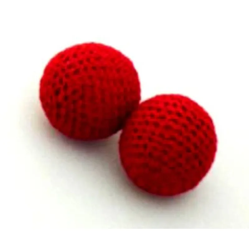 2Pcs Red Chop Cup Balls(one magnetic + one normal,Diamter 2.5cm) Magic Tricks Close Up Accessories Gimmick Props Cups and Balls