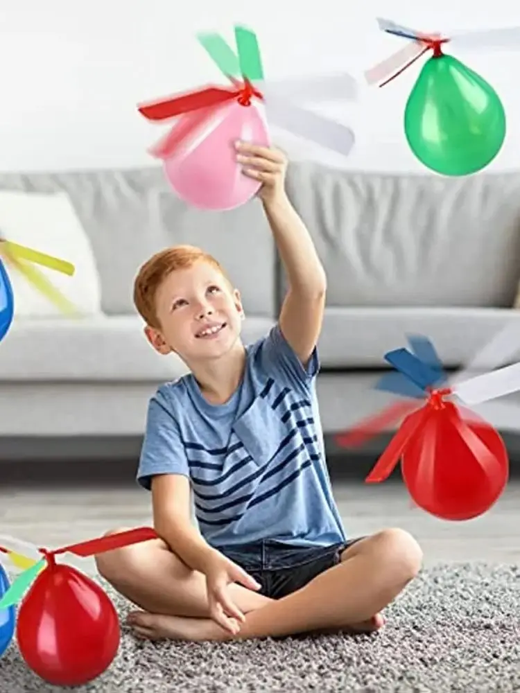 6/12 pièces ballon extérieur pour enfants rotatif hélicoptère lanceur ensemble ballon Parent enfant interactif enfants Puzzle jouet