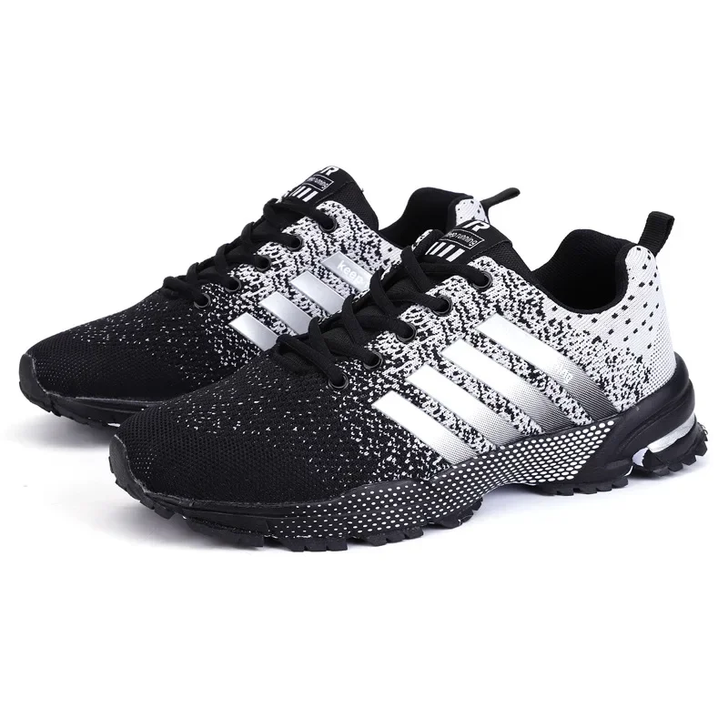 Zapatillas de deporte de alta calidad para hombre, cómodas zapatillas ligeras de malla transpirables para correr, par de zapatos deportivos de suela blanda 2025