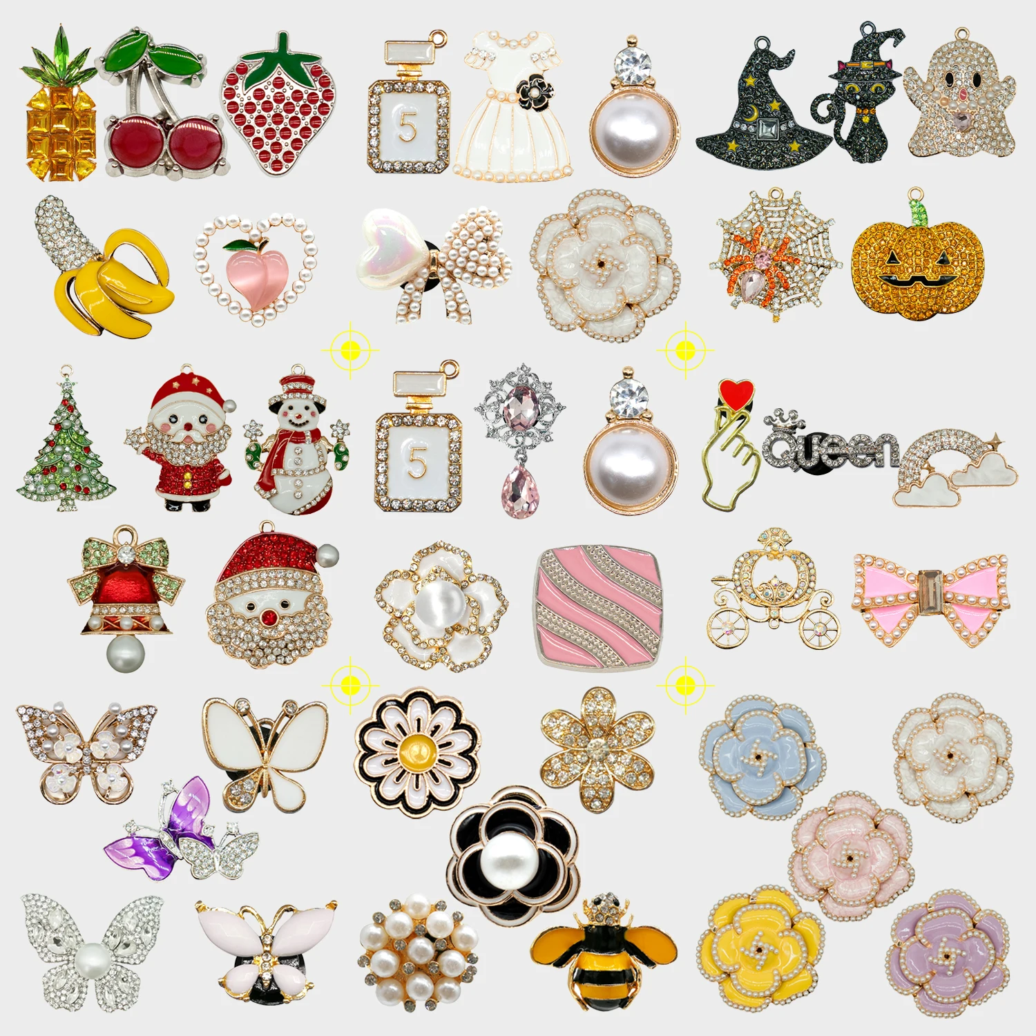 1/5 szt. Luksusowe ozdoby do butów dla kobiet i dziewcząt na Boże Narodzenie, Halloween, motyl, kwiat, metalowe akcesoria do butów, kokarda, przypinka do perfum, chodaki