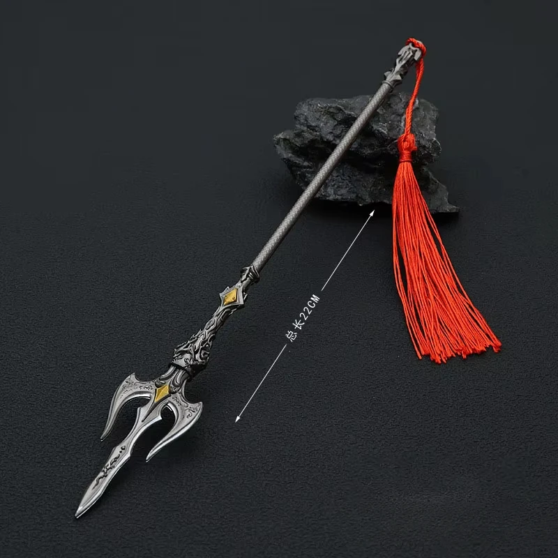 

22cm/8.66in Anime Perfect World Peripheral All Metal Void Halberd Sword Cosplay Katana Craft Ornament Model Collectibles Gift