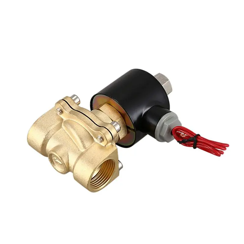 A93E-2Pcs 3/4Inch DN20 Normally Open N/O Brass Electric Solenoid Valve 220V Pneumatic Valve For Water Oil Gas