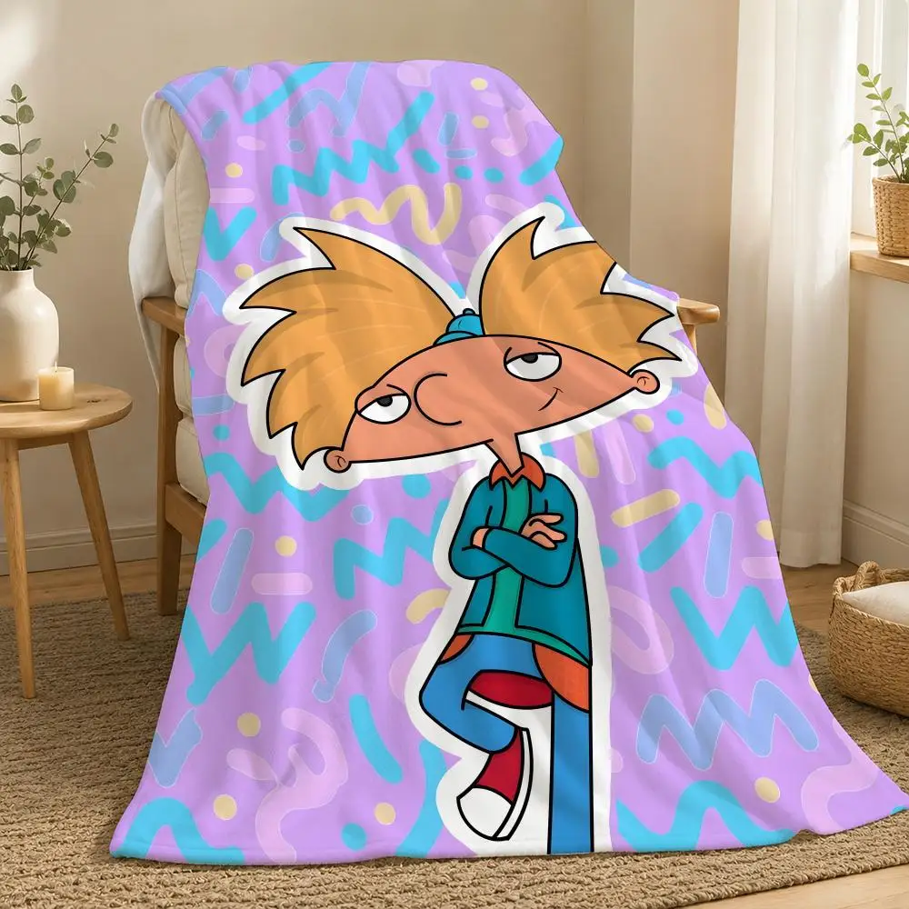 Hey Arnold Cartoon Throw  flannel blanket, suitable for sofas, beds, offices,  exquisite gift blankets