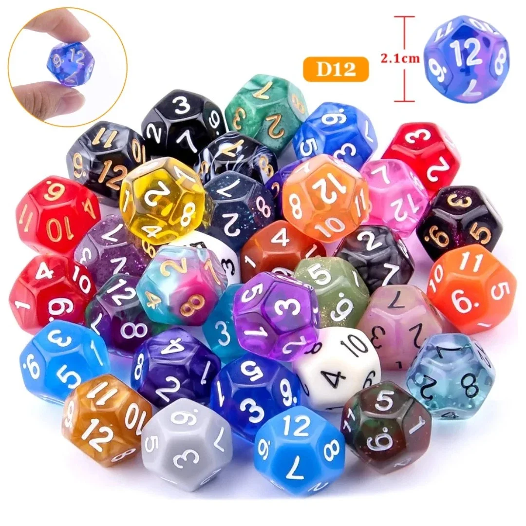 10PCS Acrylic D20 Polyhedral Dice Math Teaching Supplies Learning Resources Toys Party Favors for Kids Boys Girls