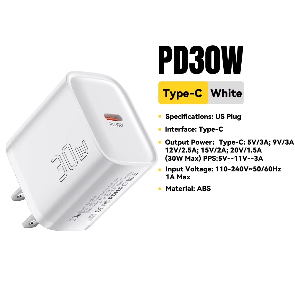 Essager USB C Handy-Ladegerät 30 W Typ-C Schnellladegerät QC3.0 für iPhone 16 15 14 13 12 Samsung Huawei Xiaomi Mini Reiseladegerät