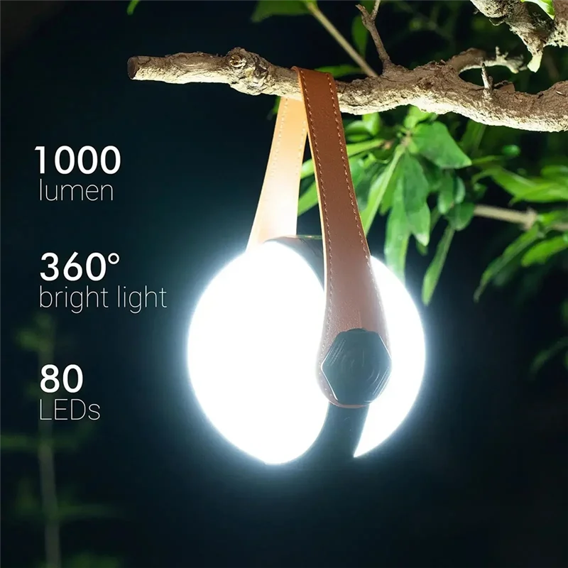

ABVB-Portable Ball Camping Lantern Bracket Rechargeable Hanging Tent Light Outdoor Flashlight Waterproof Emergency Lamp