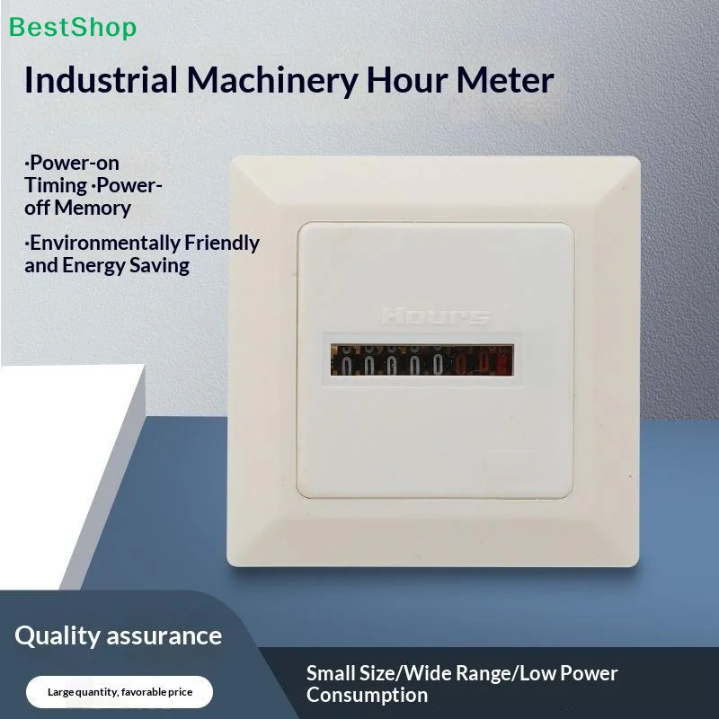 1 PCS HM-1 Timer Square Counter Digital 0-99999.99 Gauge 0.3W AC220-240V / 50Hz AC Hour Meter Hourmeter