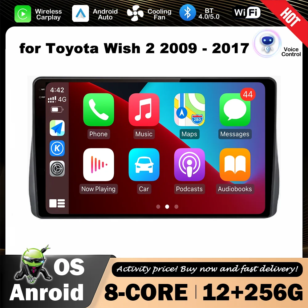 

10 '' Left Hand Drive for Toyota Wish 2 2009 - 2017 Intelligent System Car Radio Multimedia Player Wireless Carplay GPS Navi 4G