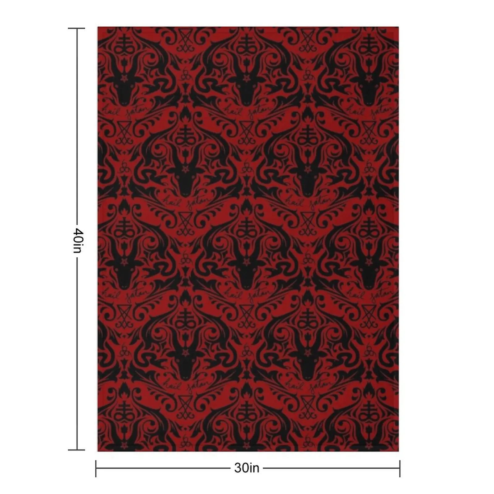 Damask - Hail Satan (Black & Red default) Throw Blanket Thin Luxury Throw Polar Luxury St Cute Blankets