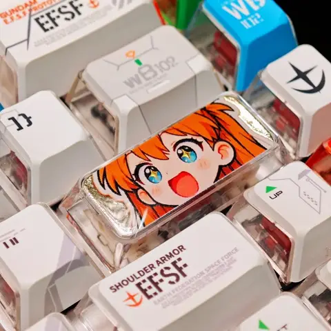 EVA Asuka Langley Soryu Gilt Horizontal Enter Keycap EVANGELION 01 Anime Teclado Mecânico Epóxi 2.25U Translúcido Keycap Presente
