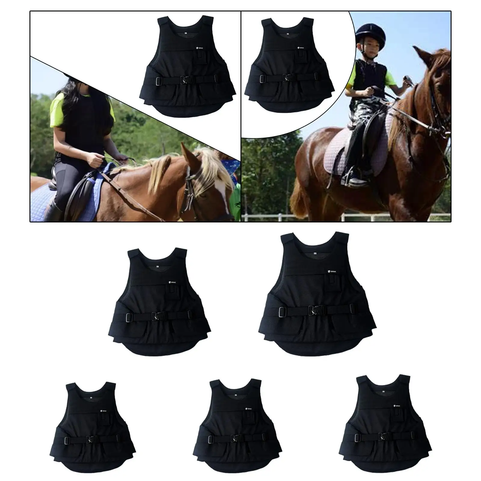 Equestrian Vest Waistcoat Padded Equine Supplies Comfortable Professional Lightweight Shock Absorption Guard for Kids